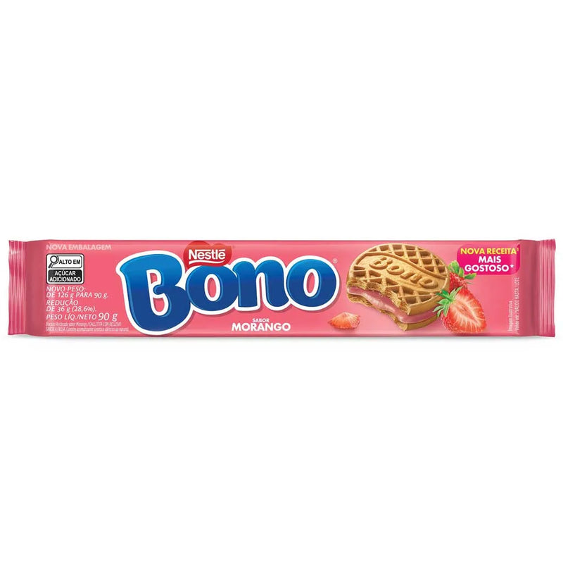 Biscoito Recheado Morango BONO - 90g