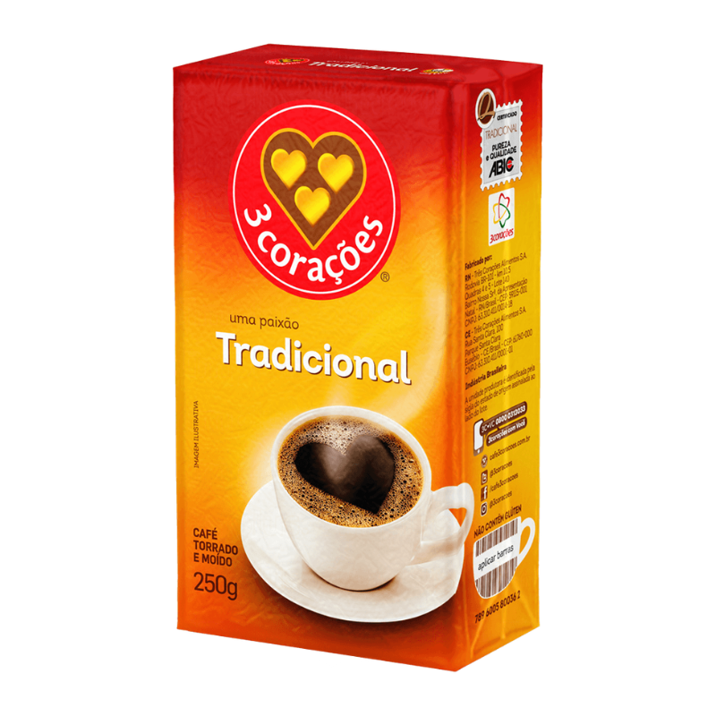 Café Tradicional 3 CORAÇÕES 250g