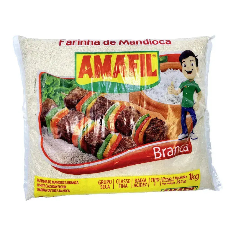 Farinha de Mandioca Crua Branca Amafil  - 500g BrasilinBox