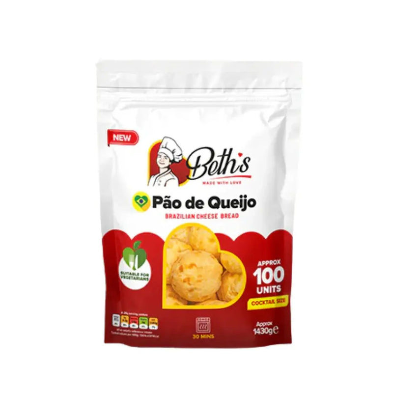 Pão de Queijo Congelado BETH'S - Pacote com 100 Unidades 