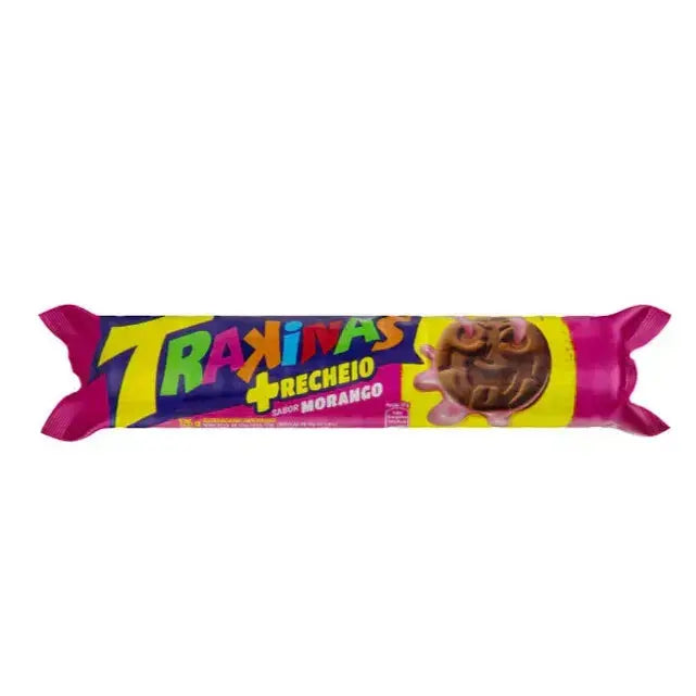 Biscoito Recheado de Morango TRAKINAS - 126g BrasilinBox